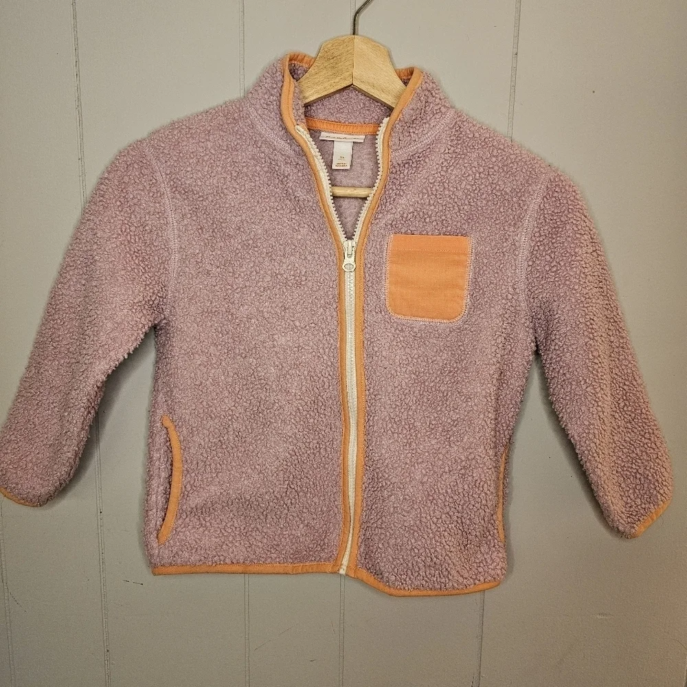 Girls Cat & Jack Pink Orange Sherpa Jacket, XS